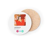 Gaston Beauty and The Beast Social Network Meeting Love Round Coaster - 1 Unit (95 x 95 mm)