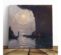 Gaston La Touche Venice Gondola Canvas Print | Gallery Wrapped 30mm Frame Wall Art | 20x20 inches | Ready to Hang | Contemporary Picture | Living Room Bedroom Lounge Office