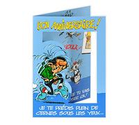 Gaston Lagaffe glct6007 Happy Birthday Men and Women with Matching Envelope Illustrated