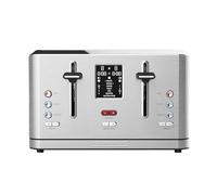 Gastroback Design Digital 4 Slice Toaster, 7 Degrees browning Levels, Stainless Steel, 1900W, Easy to Clean, LCD Display,Extra - Wide Toast Slots, Defrost functions - 62396, Silver