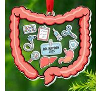 Gastroenterologist Shaker Christmas Ornament 2025, Customized Gastroenterology Xmas Ornament Gift for Medical Doctor Men Women, Personalized Gastroenterologist Appreciation Ornaments with Year & Name