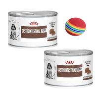 Gastrointestinal Support Ultra Soft Mousse 2 x 195g Ideal for Puppies with Gastro Problems and Sensitive Digestion and Colourfull ball