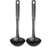 GastroMax Soup Ladle 27 cm Dark Grey Nylon BPA Free Kitchen Utensil - Suitable for Non-Stick cookware (Pack of 2)