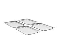 Gastronorm Container GN 1/1 Stainless Steel 530 x 325 x 20 mm Set of 4 Stackable Food Tubs for Warming Counter, Chafing Dish, Bain-Marie Buffet Catering Canteen Restaurant