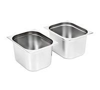 Gastronorm Container GN 1/2 Stainless Steel 325 x 265 x 200 mm 12.5 L Volume Stackable for Warming Counter Buffet Catering Kitchen Restaurant