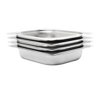 vidaXL 4x Gastronorm Containers GN 1/2 65mm Stainless Steel Stackable Tray