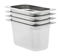 Gastronorm Containers 265 x 162 x 150mm 4 pcs GN 1/4 150 mm Stainless Steel