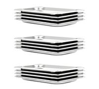 Gastronorm Containers Pack of 12 GN 1/3 20 mm Stainless Steel 325 x 176 mm Volume 0.8 L for Warming Counter Buffet Catering Catering Kitchen Restaurant Food Dispenser
