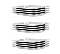 Gastronorm Containers, Pack of 12, GN 1/4, 20 mm, Stainless Steel, 265 x 162 x 20 mm, 0.9 L Volume, Stackable for Gastro, Kitchen, Buffet, Catering, Warming Counter, Food Tub, Bainmarie Chafingdish