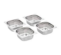 Gastronorm Containers Pack of 12 GN 1/6 65 mm Stainless Steel 176 x 162 x 65 mm 1 Litre Volume Stackable for Bain-Marie Chafing Dish Buffet Catering Canteen Warming Counter