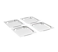 Gastronorm Containers, Pack of 8, GN 1/2, 20 mm, Stainless Steel, 325 x 265 mm, Stackable for Warming Counter, Buffet, Catering, Canteen, Restaurant, Food Tub, Bainmarie, Chafingdish