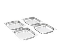 Gastronorm Containers, Pack of 8, GN 1/2, 40 mm, Stainless Steel, 325 x 265 mm, 2 Litre Volume, Stackable, Ideal for Catering, Warming Counter, Buffet, Bain-Marie, Catering