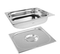 Gastronorm & Lid 1/2 Half Stainless Steel Bain Marie Food Container Pan 65mm