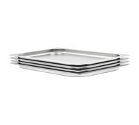 Gastronorm Pan GN 1/1 4pc 530x325x20mm Stainless Steel Silver Stackable Set Pro