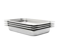Gastronorm Pan GN 1/1 530x325x65mm Silver Stainless Steel 4pcs Stackable Kitchen