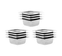 Gastronorm Pan GN 1/6 176x162x65mm 1L Stainless Steel Silver Set of 12pcs Pro