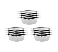 Gastronorm Pan GN 1/6 176x162x65mm 1L Stainless Steel Silver Set of 12pcs Pro