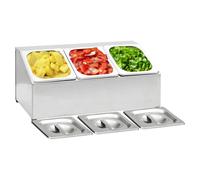 Gastronorm pan holder Stainless Steel 3x GN 1/6 Pans with Lids 49.7x22.5x21.5cm