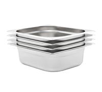 Gastronorm Pan Set 1/2 GN 325x265x100mm 6.5L Stainless Steel 4pcs Set Silver Pro