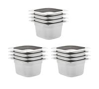 Gastronorm Pan Set 12pcs GN 1/6 176x162x100mm Silver Stainless Steel Stackable.