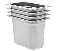 Gastronorm Pan Set 12x GN1/4 265x162x20mm Silver Stainless Steel 0.9L Stackable
