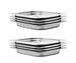 Gastronorm Pan Set 8pc Silver GN 1/2 325x265x40mm Stainless Steel 2L StackableXL