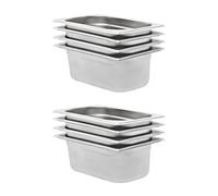 Gastronorm pans GN 1/4 Silver 265x162x100mm Stainless Steel 12 Pack Set Pro 0.9L