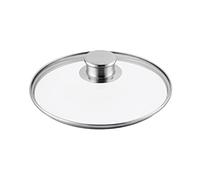 Gastrosus Industar 163930-24 Glass Lid 24 cm Glass Pan Lid with Stainless Steel Rim Universal Lid 24 cm Glass Stainless Steel