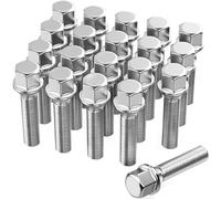 GAsupply 20pcs Extended Tapered Seat Alloy Wheel Bolts for Wheel Spacer | M14x1.5, 45mm Thread, 17mm Hex | Aftermarket Lug Bolts for Most Audi Volkswagen (Chrome)