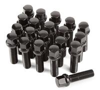 GAsupply 20pcs Radius Seat Alloy Wheel Bolts Extended Lug Bolts for Wheel Spacer | M14x1.5, 40mm Thread, 17mm Hex | Aftermarket Replacement Bolt Kit for Most Audi Volkswagen (Black)