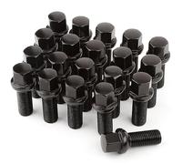 GAsuppply M14 x 1.5 Wheel Bolts with SW17 mm, Ball Collar, Diameter 28 mm, Wheel Bolts for Alloy Wheels and Tyre Change, Compatible with Audi, VW, Skoda, Mercedes-Benz (Black)
