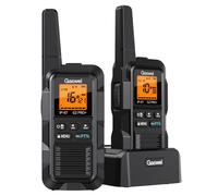 Gaswei G2Pro Professional Walkie-Talkies for Adults [IP67 Waterproof & Floatable] Long-Range Radio with Dual PTT, SOS Weather Alarm, FM Radio + Battery for Outdoor Use, (Set of 2 in Black)