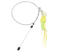 Gat Wand Toy - Feather Stick with Bell Sound, Interactive Teaser for Cats and Kittens | Fun In To Take In The Stick, Pet Supplies Play Training