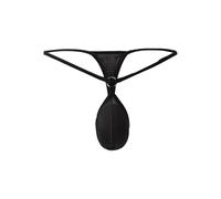 Gatamiau Men's Low Rise G Strings Thong Lightweight Breathable Comfort Underwear Bulge Pouch Stretchy Underpants Black (UK, Alpha, XL, Regular, Regular)