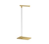 Gatco 1331B Modern Rectangle Base Freestanding Toilet Paper Holder 22.25" Brushed Brass/Acrylic with Weighted Base
