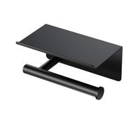 Gatco 1420MX Latitude II Toilet Paper Holder with Mobile Shelf Matte Black