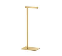 Gatco 1431B Modern Rectangle Base Freestanding Toilet Paper Holder, Brushed Brass, 21.25 inch