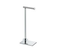 Gatco 1443C Modern Square Base Tissue Holder Stand with Storage, Chrome, 21.13-inch