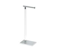 Gatco 1331C Modern Rectangle Base Freestanding Toilet Paper Holder 22.25" Chrome/Acrylic with Weighted Base