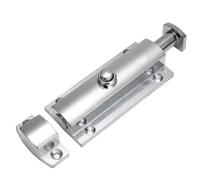 Gate Bolt 1/3/5PCS 4 Inch Aluminum Alloy Silver Window Gate Security Pull Ring Spring Bounce Door Bolt Automatic Latch Lock(5PCS)
