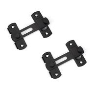 Gate Bolt - ShiningUU 2 Set Heavy Duty Stainless Steel Door Catch | Extra Strong Security Gate Latch for Internal Doors, Wooden & Sliding Gates | Black Sliding Gate Lock & Door Bolt
