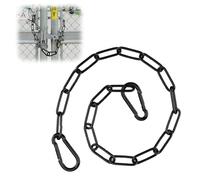 Gate Chain Lock 20 inch Stainless Steel Gate Link Chain Lock with Both-Ended Carabiners Hanging Swing Chair Chain Latches for Outdoor Fences Pet Cage Horse Goat Cow Corral Supplies 3mm Thick Black