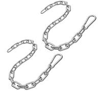 Gate Chain Lock, 23.6 Inch 304 Stainless Steel Chain Fence Gate Latch with Carabiner, Outdoor Hardware Lock Chain for Yards, Pet Cages, Horse Goat Dog Stall Barn and Fence Gates (Silver Dia 5mm-2Pcs)
