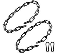 Gate Chain Lock, 23.6 Inch 304 Stainless Steel Chain Fence Gate Latch with Carabiner, Outdoor Hardware Lock Chain for Yards, Pet Cages, Horse Goat Dog Stall Barn and Fence Gates (Black Dia 4mm-2Pcs)