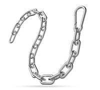Gate Chain Lock, 23.6 Inch 304 Stainless Steel Chain Fence Gate Latch with Carabiner, Outdoor Hardware Lock Chain for Yards, Pet Cages, Horse Goat Dog Stall Barn and Fence Gates (Silver Dia 5mm-1Pc)