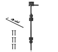 Gate Drop Bolt, 18 inch Drop Down Bolt Kit Black Gate Ground Latch with Screw for Wood PVC Cane Gates Fences Doors