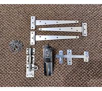 Gate Fitting Kit 10" 250mm Heavy Duty Tee Hinges (3), Suffolk Latch and Brenton Bolt Lock Wooden Garden Gate Set Zinc- Ideal for Garden Gate, Shed Doors & Barn Doors, Supplied with All The fixings