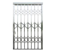 Gate Folding,304 Stainless Steel Security Grille Door - Outdoor Retractable Sliding Gate with Double Panels, Burglar-Proof Design for Patio, Balcony, Entryway & Commercial Use
