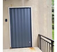 Gate Folding,Metal Security Folding Door - 200cm Tall, Aluminum Alloy Barn Door Sliding Kit for Single or Double Door