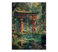 Gate Forest Deer Jigsaw Puzzle, 1000 Pcs Indoor Adult Game | 52x38cm Cardboard, Brain Workout, Accurate Cutting, Adult Hobbyists, Stress Reduction